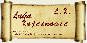 Luka Kojčinović vizit kartica